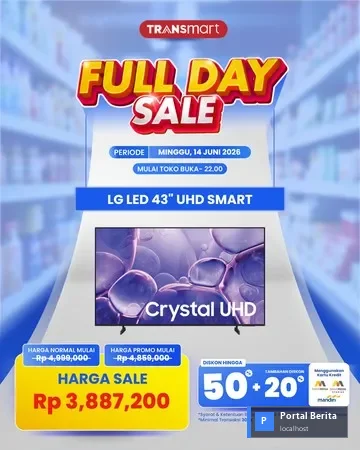 Pemburu Diskon Siap-siap! Transmart Full Day Sale 2026 Hadirkan Potongan Harga Menggiurkan, TV LG Premium Jadi Incaran Utama