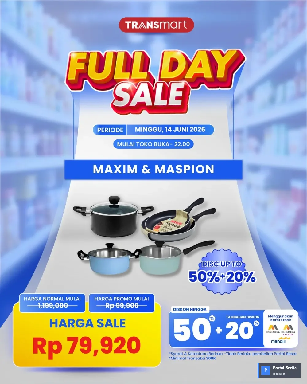 Transmart Full Day Sale 14 Juni 2026: Panci & Teflon Mulai Rp 70 Ribuan, Diskon Hingga 70% Menanti!
